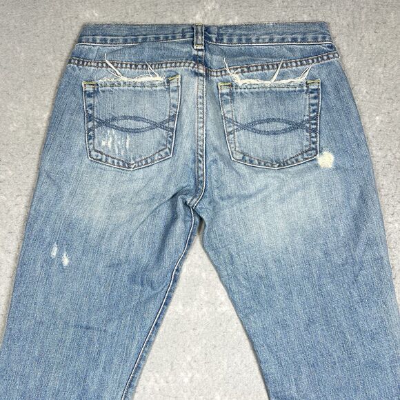 VTG Abercrombie & Fitch Jeans Womens 2S Blue Bootcut Destroyed Medium Wash Denim - Picture 11 of 14